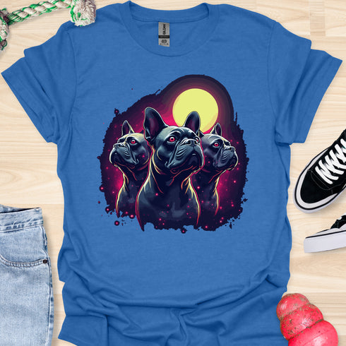 Bulldog & Moon - V2 - Stylish Red Eye T-Shirt